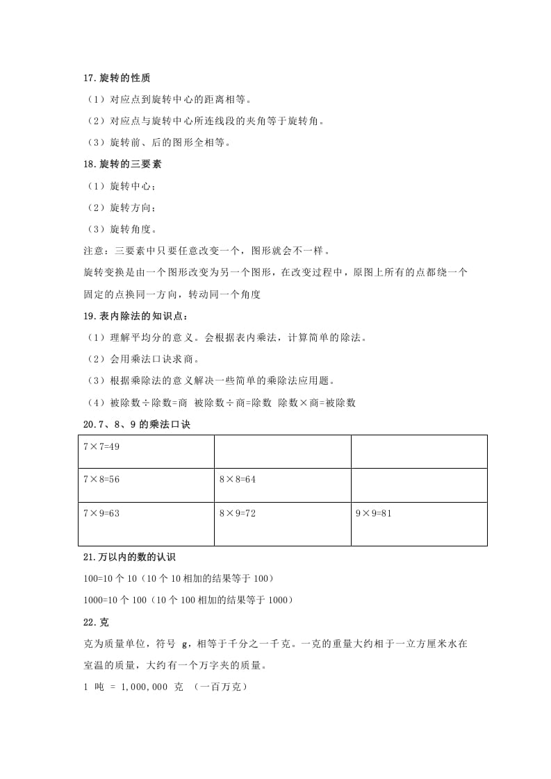 图片[3]-二年级数学下册小学知识点归纳-知识笔记