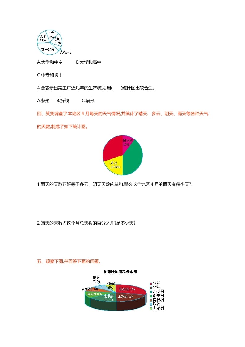 图片[2]-六年级数学上册第五单元测试卷（北师大版）-知识笔记