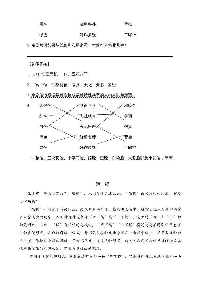 图片[2]-六年级语文上册类文阅读23京剧趣谈（部编版）-知识笔记