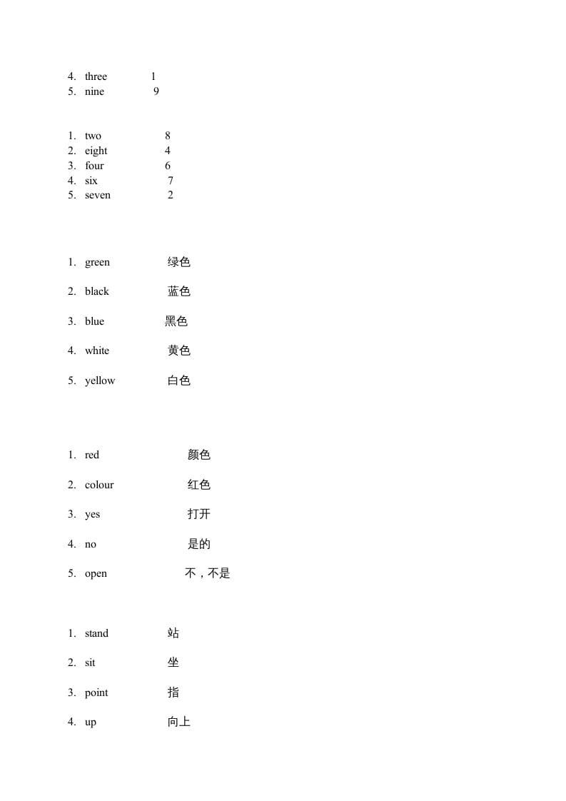 图片[2]-二年级英语上册单词练习题（人教版一起点）-知识笔记