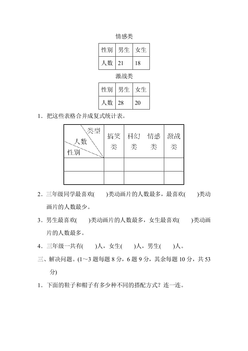 图片[2]-三年级数学下册期末归类卷(3)-知识笔记