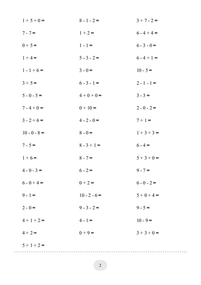 图片[2]-一年级数学上册（10以内的加减法--连加连减）2000题（人教版）-知识笔记