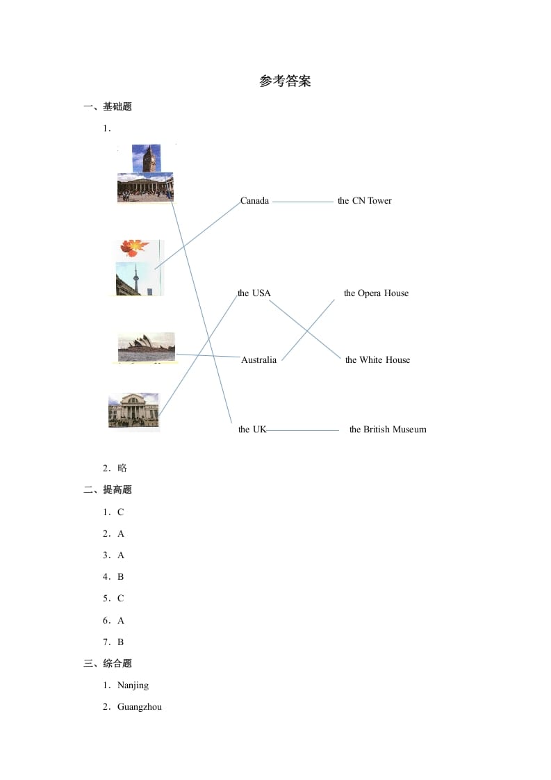 图片[3]-六年级英语上册Unit2习题——第一课时（人教版一起点）-知识笔记