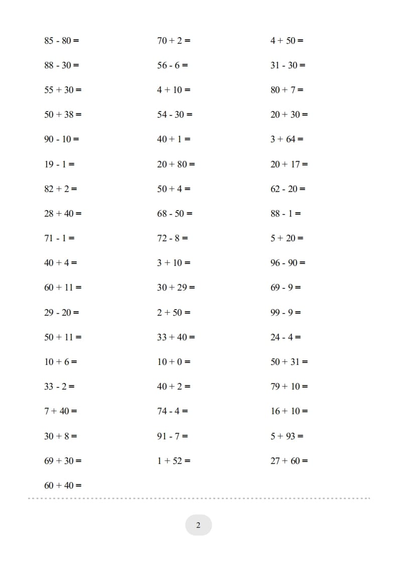 图片[2]-一年级数学上册（100以内的加减法(一)4000题2（人教版）-知识笔记