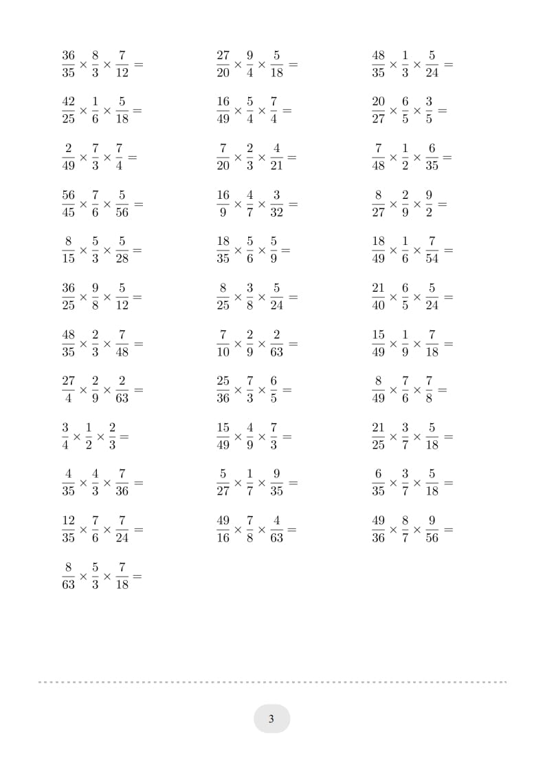 图片[3]-六年级数学上册▲口算题（分数连乘）连打版（人教版）-知识笔记