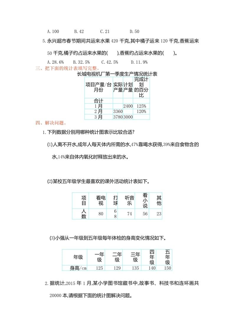 图片[2]-六年级数学上册第七单元测试卷（人教版）-知识笔记
