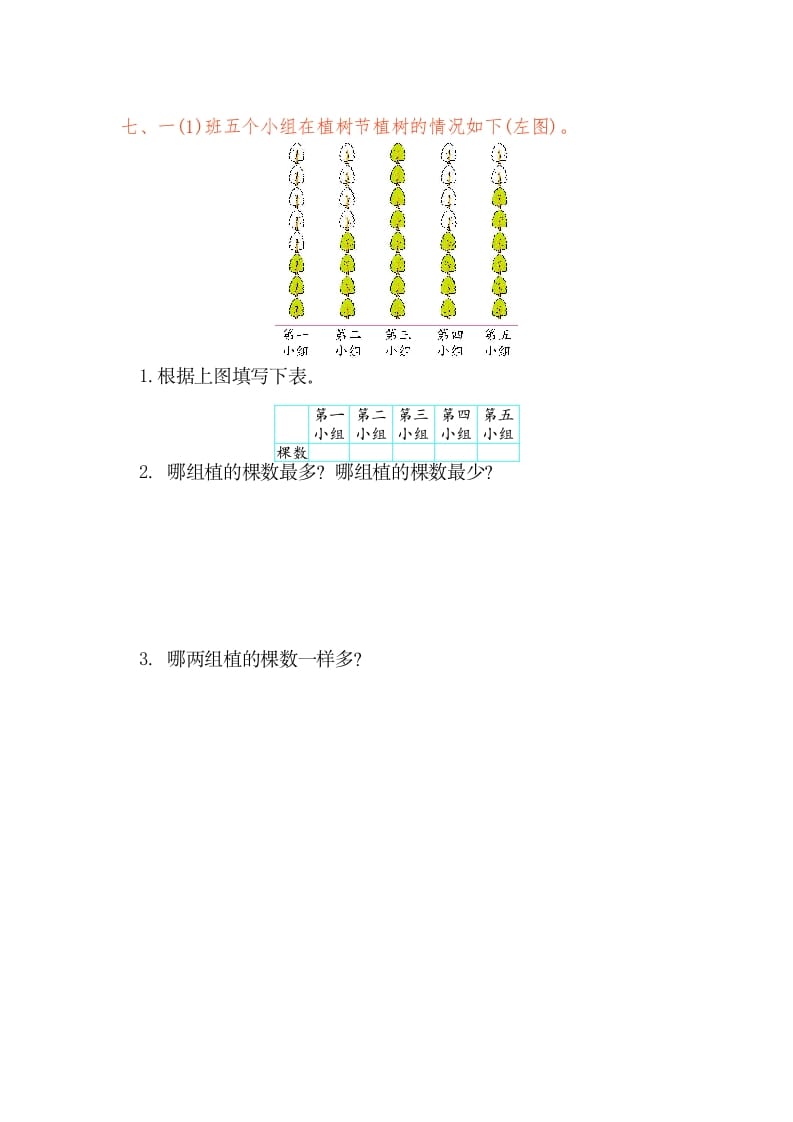 图片[3]-一年级数学下册第三单元检测卷（1）（人教版）-知识笔记