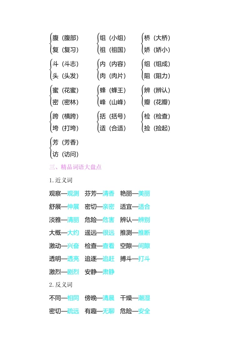 图片[2]-三年级语文下册知识小结-第四单元-知识笔记