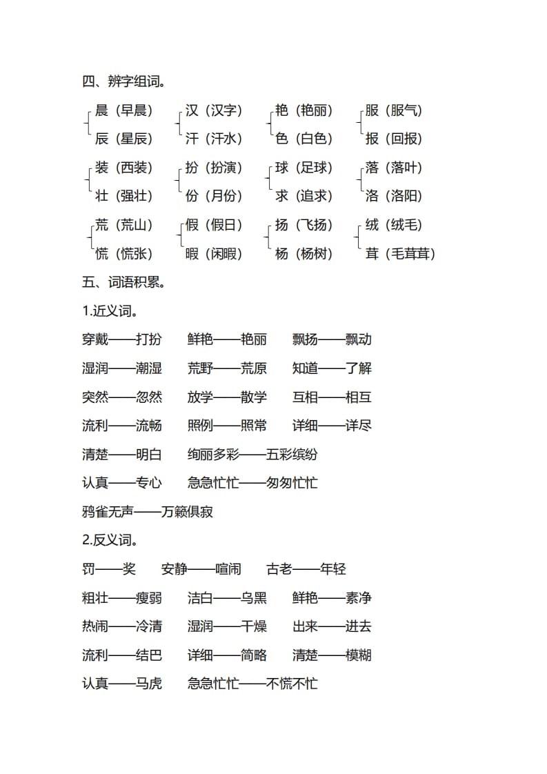 图片[3]-三年级语文上册第一单元知识要点归纳（部编版）-知识笔记