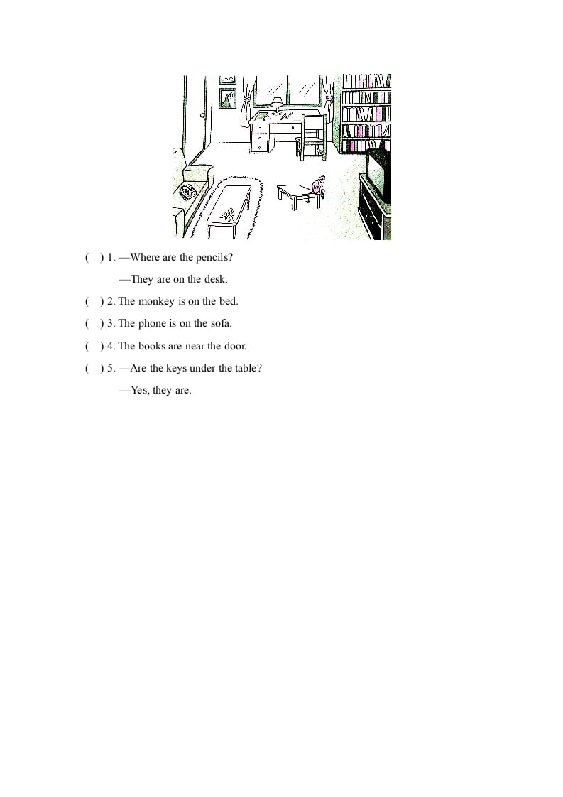 图片[3]-三年级英语上册Unit4_B_阶段训练（人教版一起点）-知识笔记