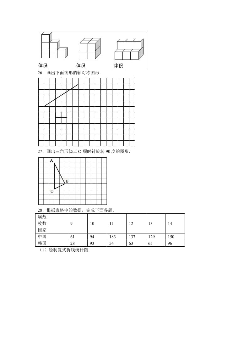 图片[3]-五年级数学下册苏教版下学期期末测试卷3-知识笔记