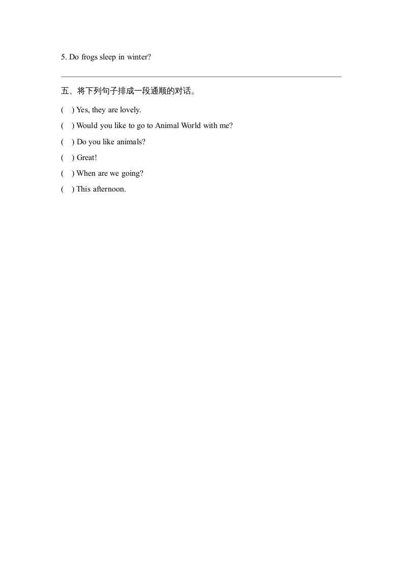 图片[3]-六年级英语上册Unit5_Lesson3_课时训练（人教版一起点）-知识笔记