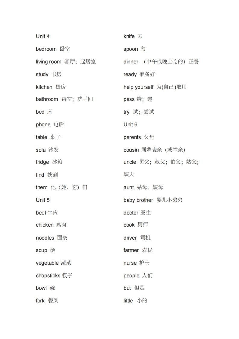 图片[2]-四年级英语上册单词表（人教PEP）-知识笔记
