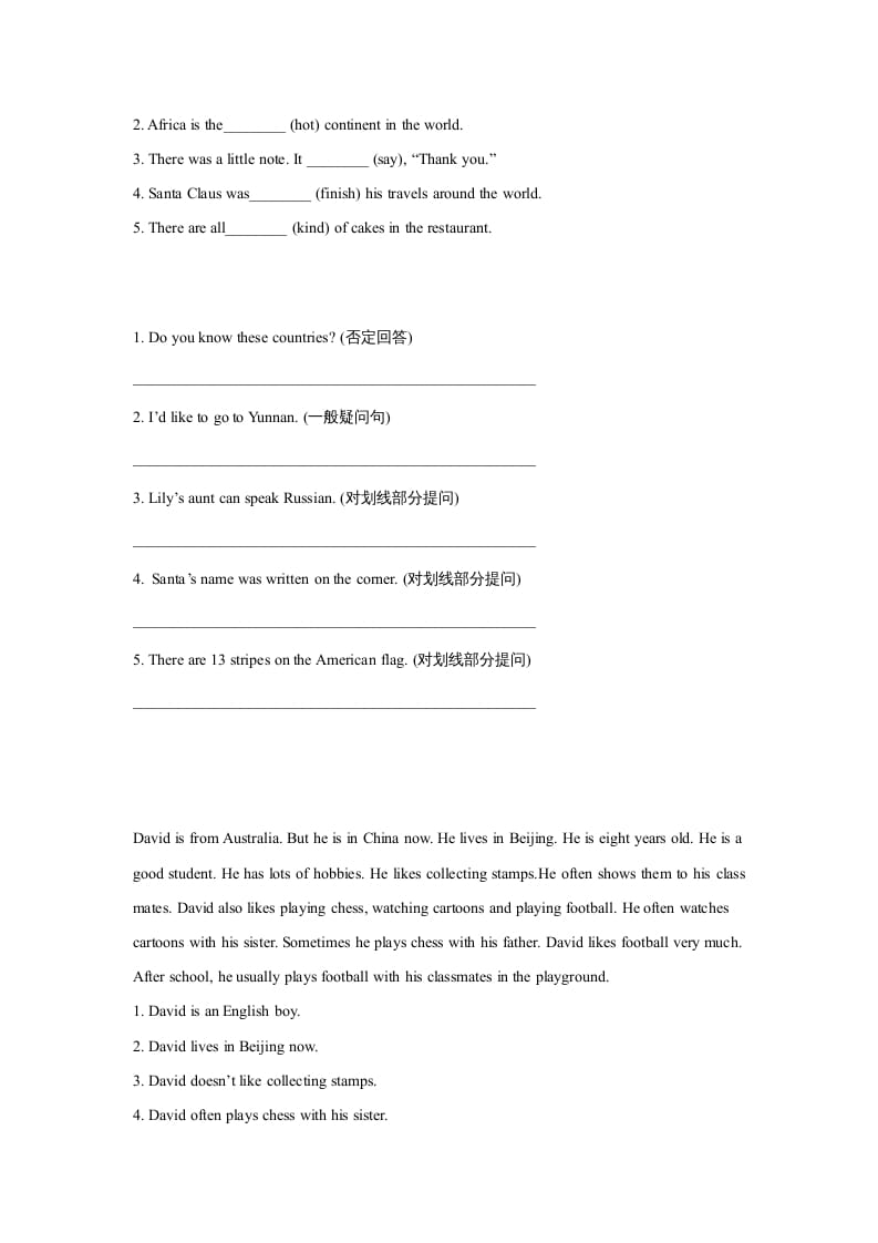 图片[2]-六年级英语上册同步练习Unit2Leson2（人教版一起点）-知识笔记