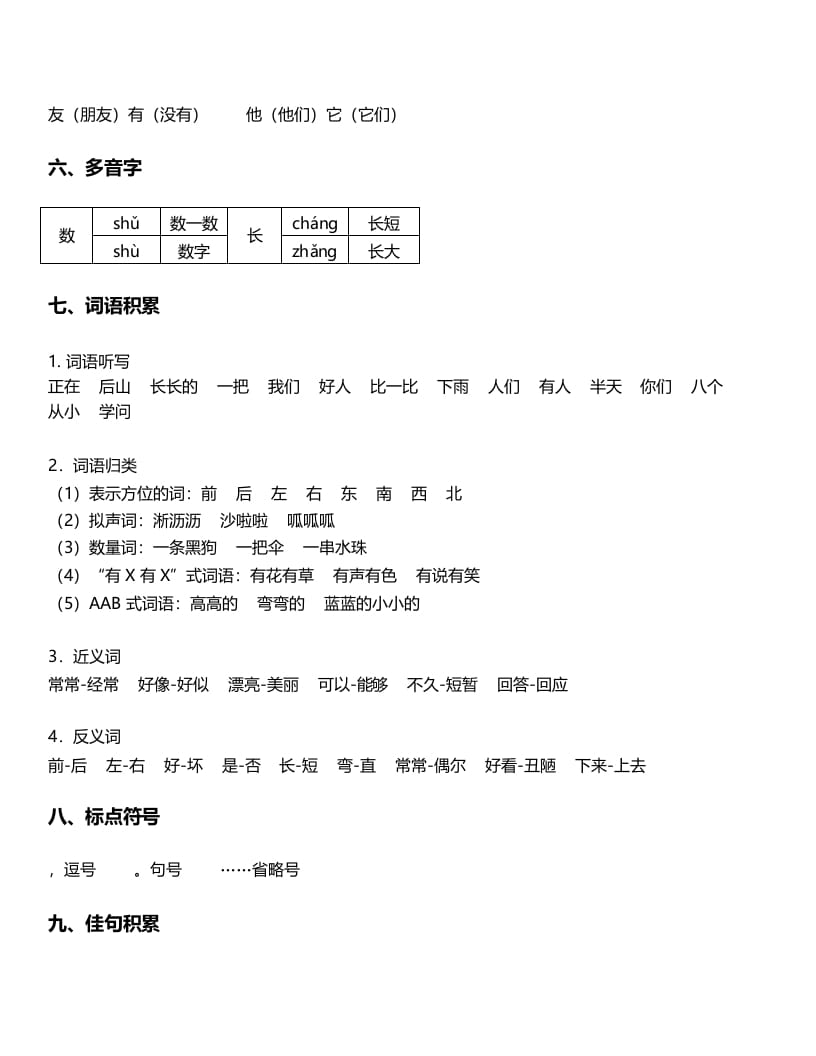 图片[2]-一年级语文上册-第6单元重难点知识总结（部编版）-知识笔记