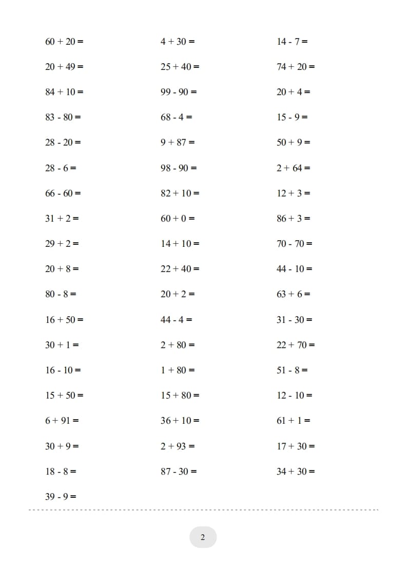 图片[2]-一年级数学上册100以内的加减法（一）4000题1（人教版）-知识笔记