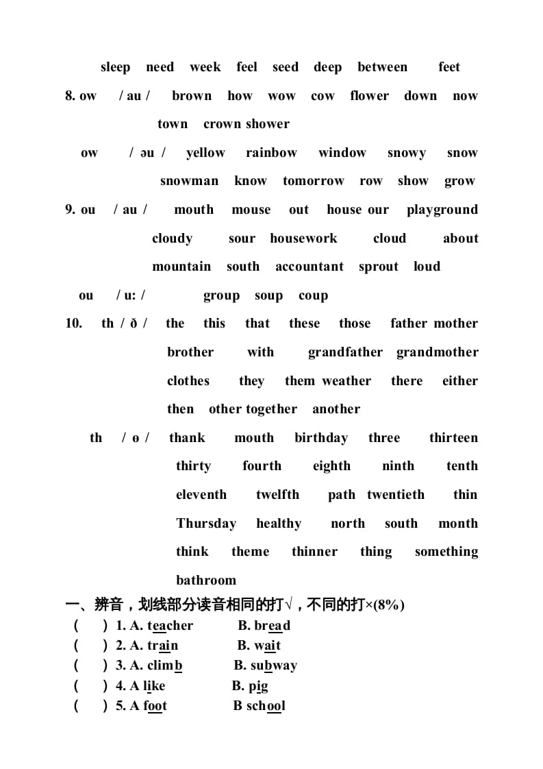 图片[3]-六年级英语上册音标复习资料（人教版PEP）-知识笔记