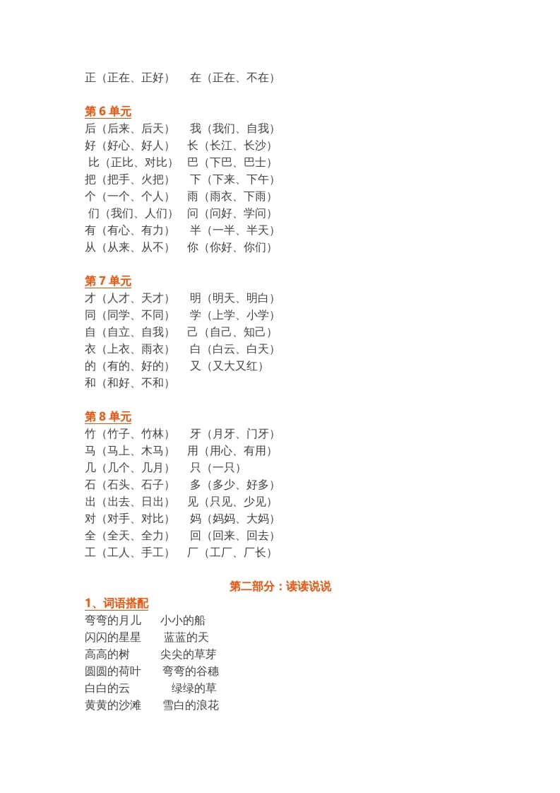图片[2]-一年级语文上册部编本：统编期末复习知识点汇总（部编版）-知识笔记