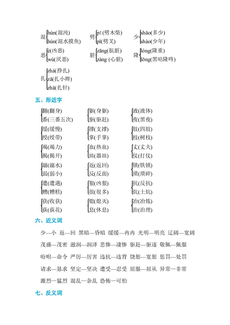 图片[2]-四年级语文上册第四单元单元知识小结-知识笔记
