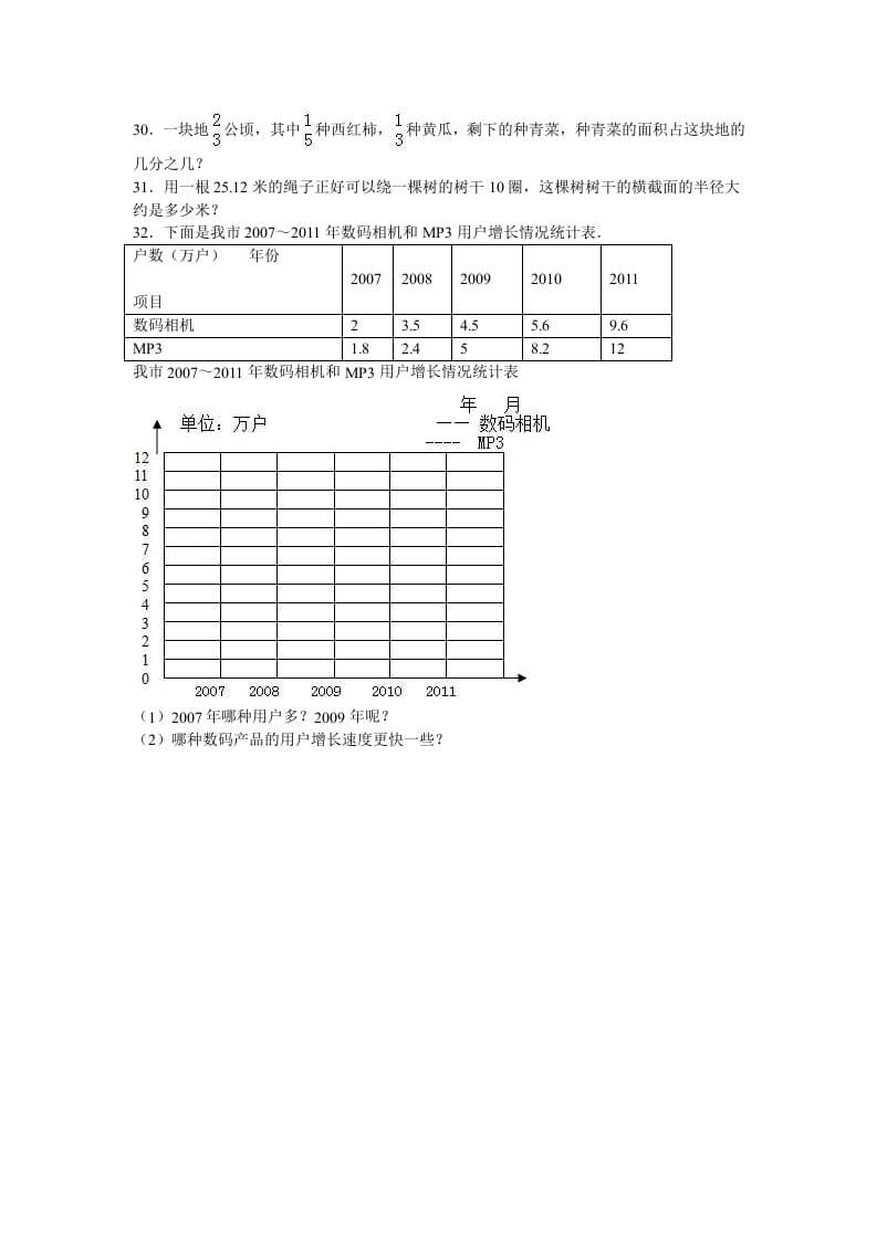 图片[3]-五年级数学下册苏教版下学期期末测试卷16-知识笔记