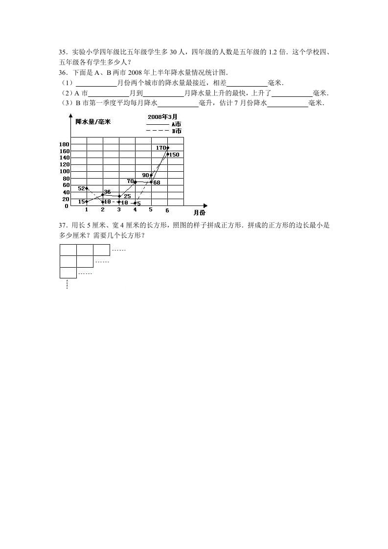 图片[3]-五年级数学下册苏教版下学期期中测试卷11-知识笔记