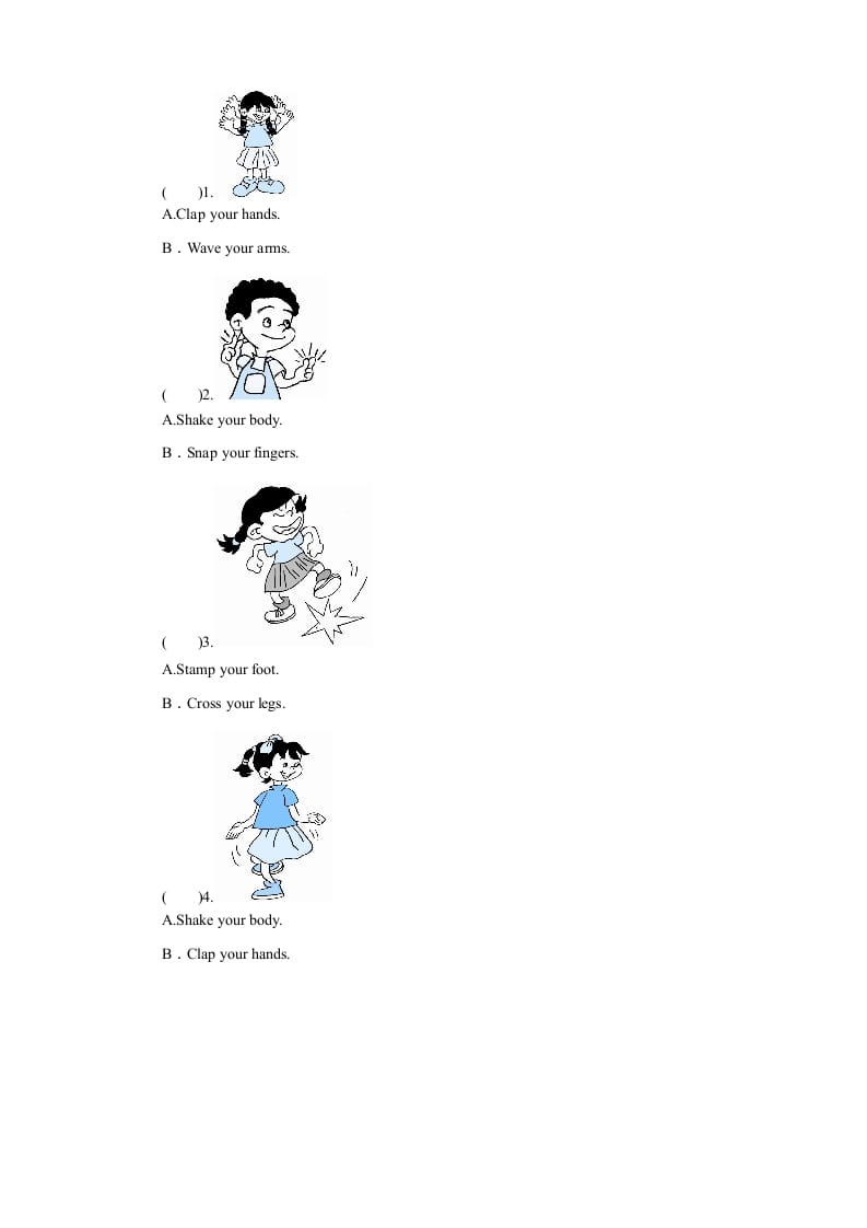 图片[2]-三年级英语上册课时测评unit3Lookatme-PartB练习及答案(2)（人教PEP）-知识笔记