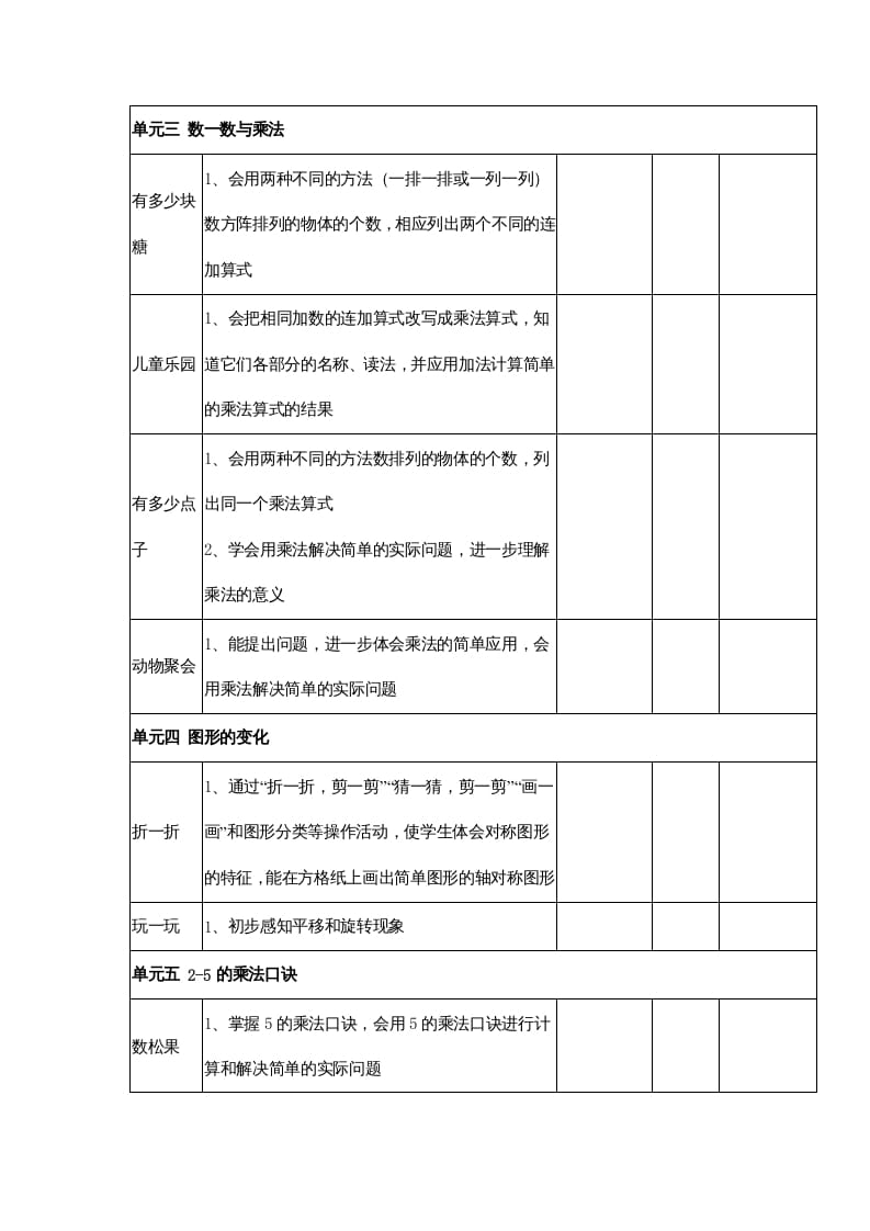图片[2]-二年级数学上册知识点总结（北师大版）-知识笔记