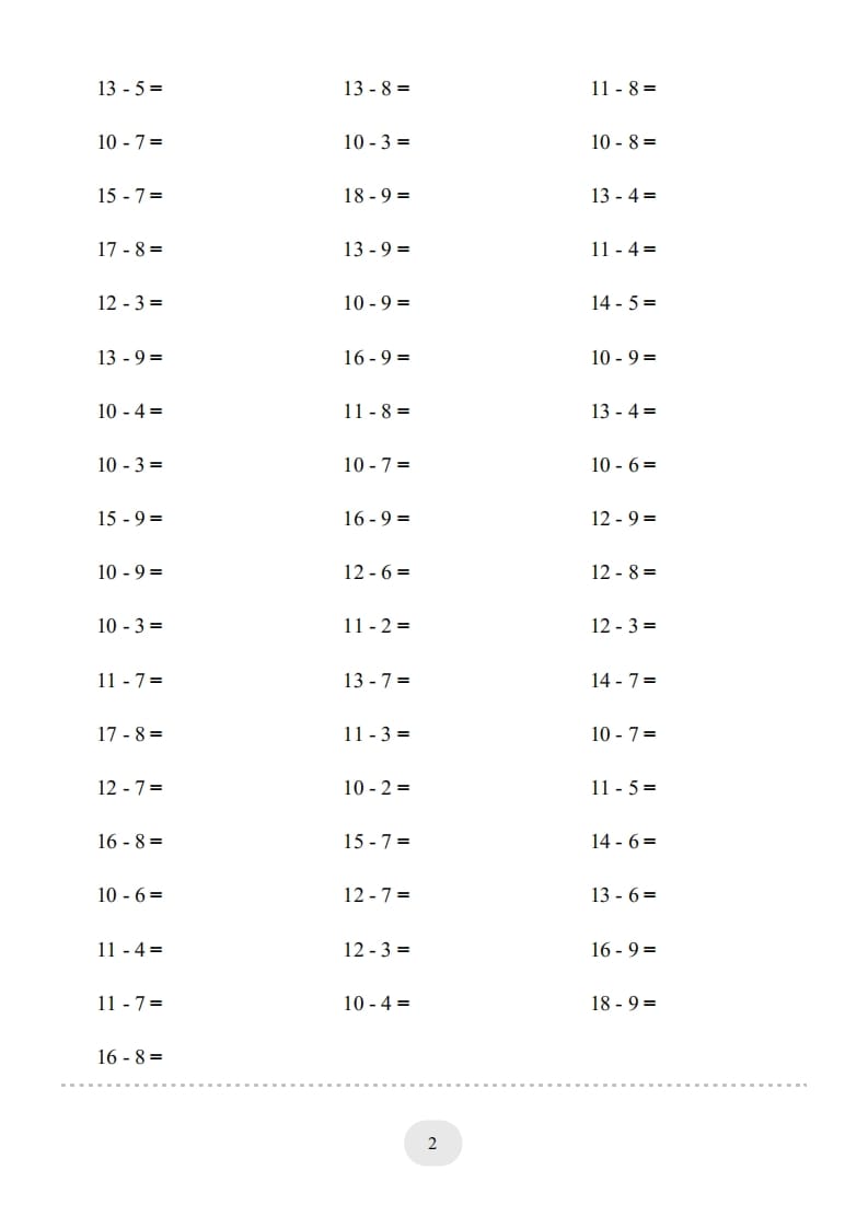 图片[2]-一年级数学上册20以内的退位减法)3000题（人教版）-知识笔记