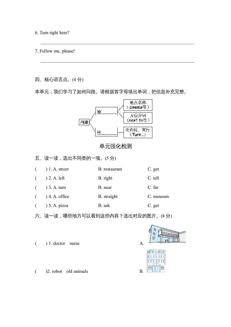 图片[2]-六年级英语上册Unit1单元知识梳理卷（人教版PEP）-知识笔记