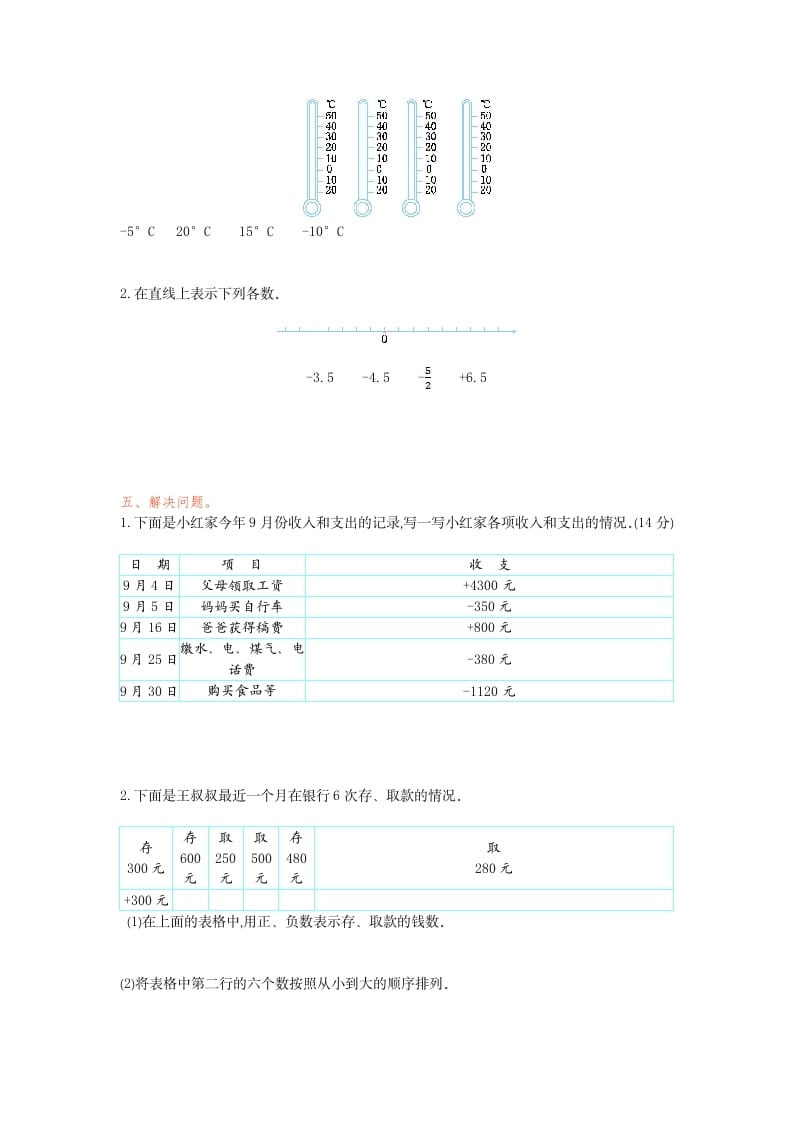 图片[2]-六年级数学下册第一单元检测卷（1）-知识笔记