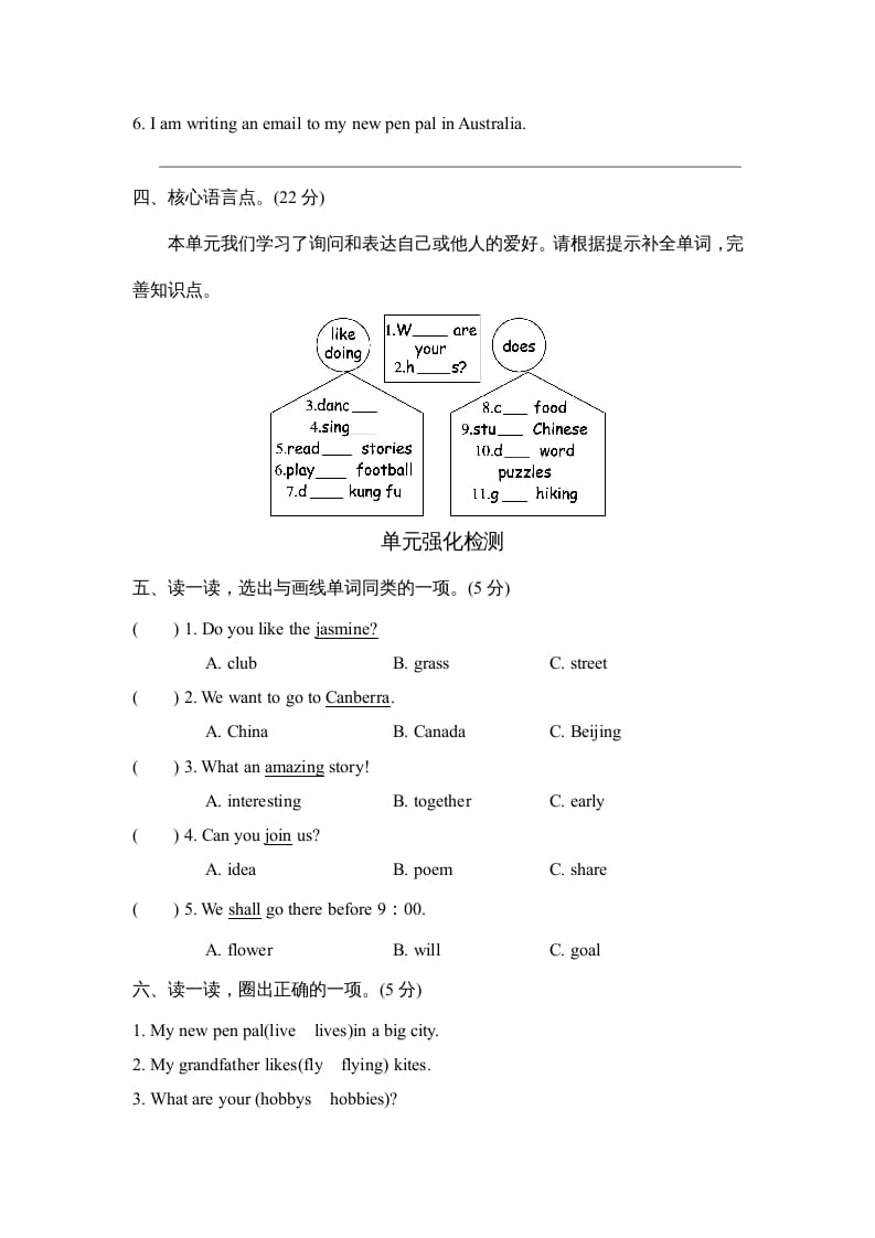 图片[2]-六年级英语上册Unit4单元知识梳理卷（人教版PEP）-知识笔记