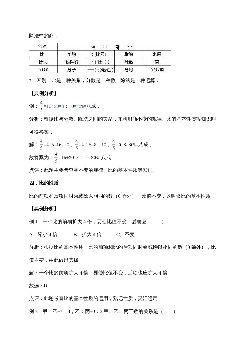 图片[3]-六年级数学上册6.比的认识（含详解）（北师大版）-知识笔记