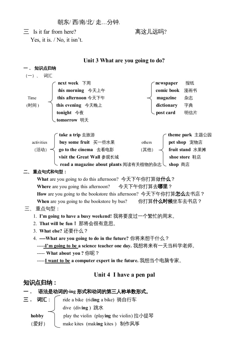 图片[3]-六年级英语上册知识点单元总结（人教版PEP）-知识笔记