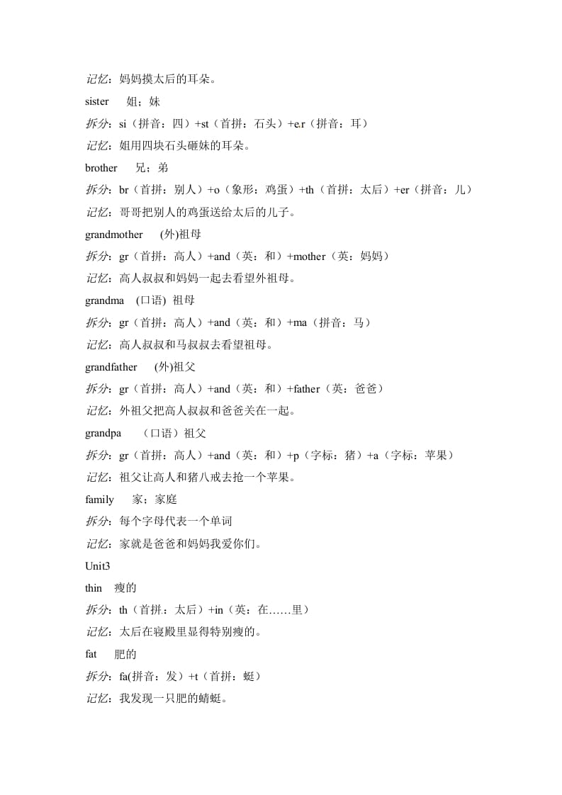 图片[3]-三年级英语下册素材-单词趣味记忆法｜人教（PEP）-知识笔记
