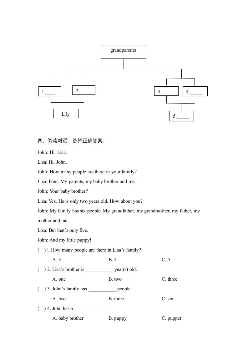 图片[2]-四年级英语上册Unit6_A_阶段训练（人教版一起点）-知识笔记
